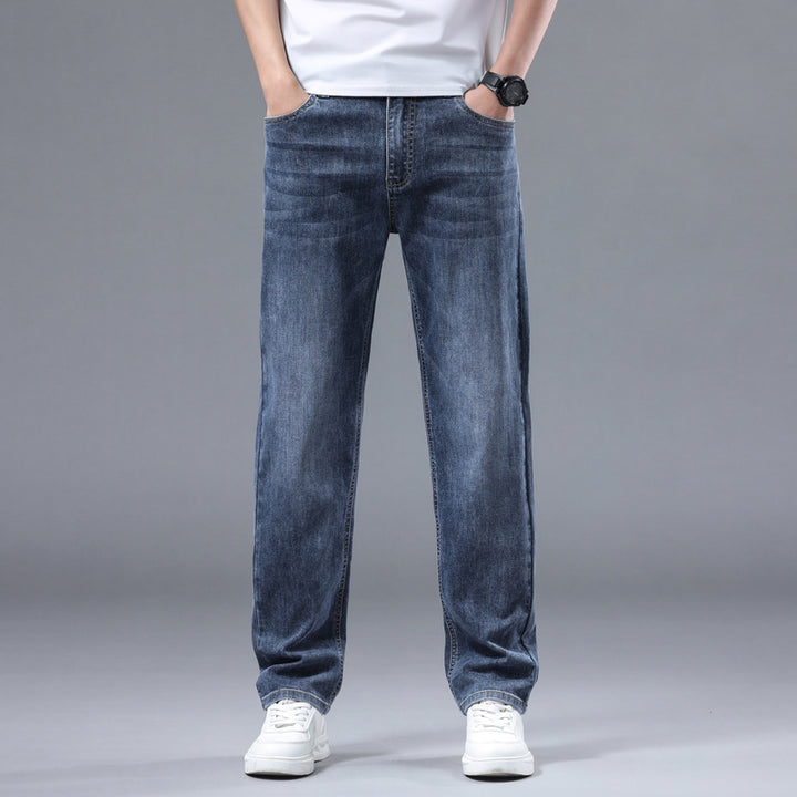 Herren Extraweite Denim-Baggy-Jeans mit geradem Bein & soften Waschungen Echoarchiv