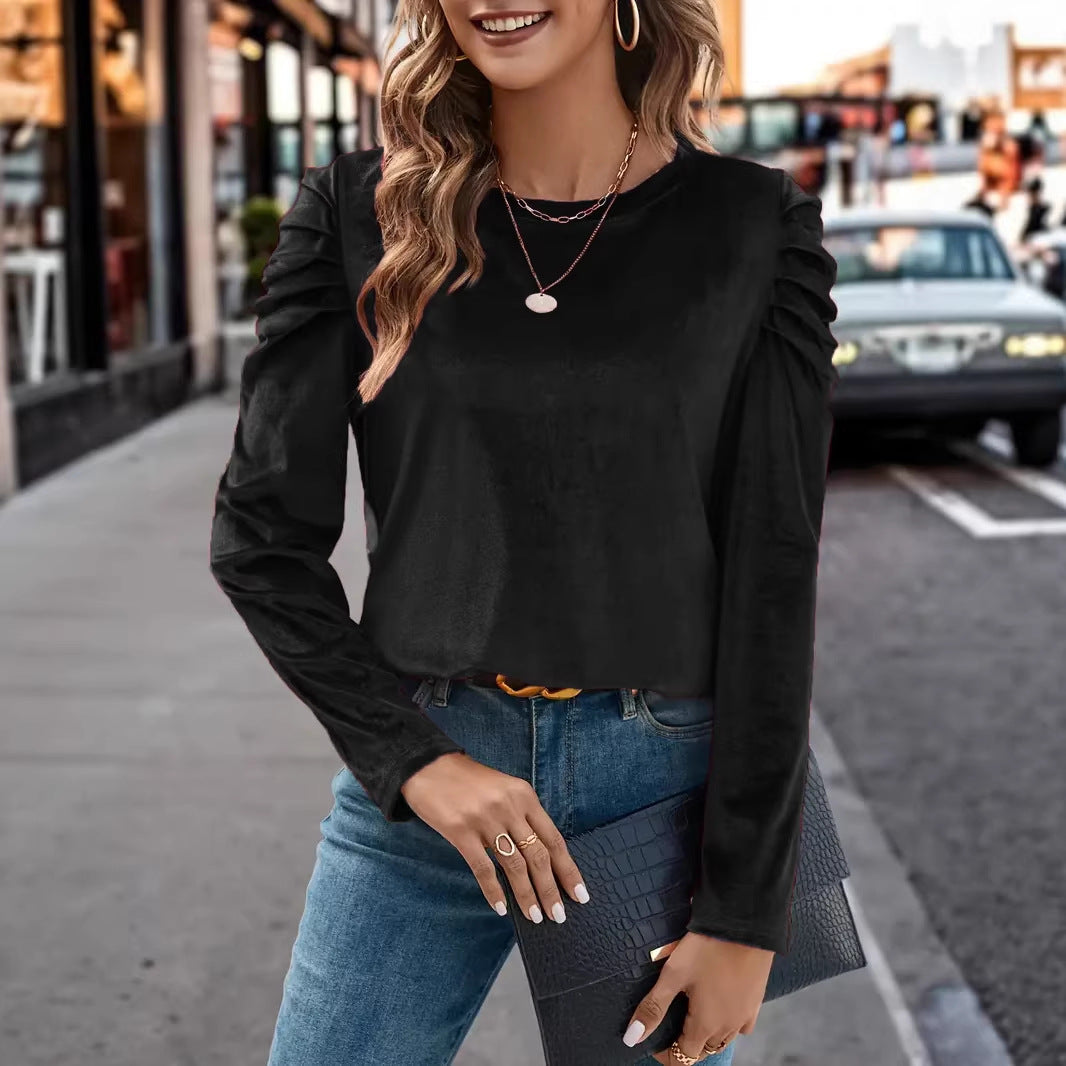 Damen Elegantes Langarmshirt mit Raffungen Echo Archiv
