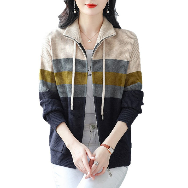 Damen Sportliche Kapuzenjacke mit Streifen Echo Archiv