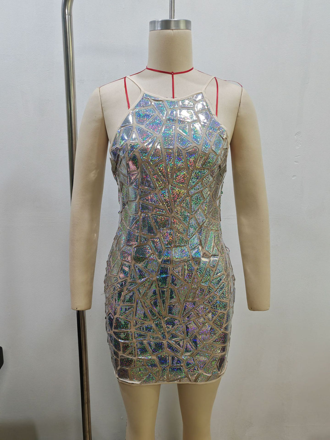 Damen Funkelndes Partykleid mit asymmetrischem Schnitt und glitzerndem Design Echo Archiv