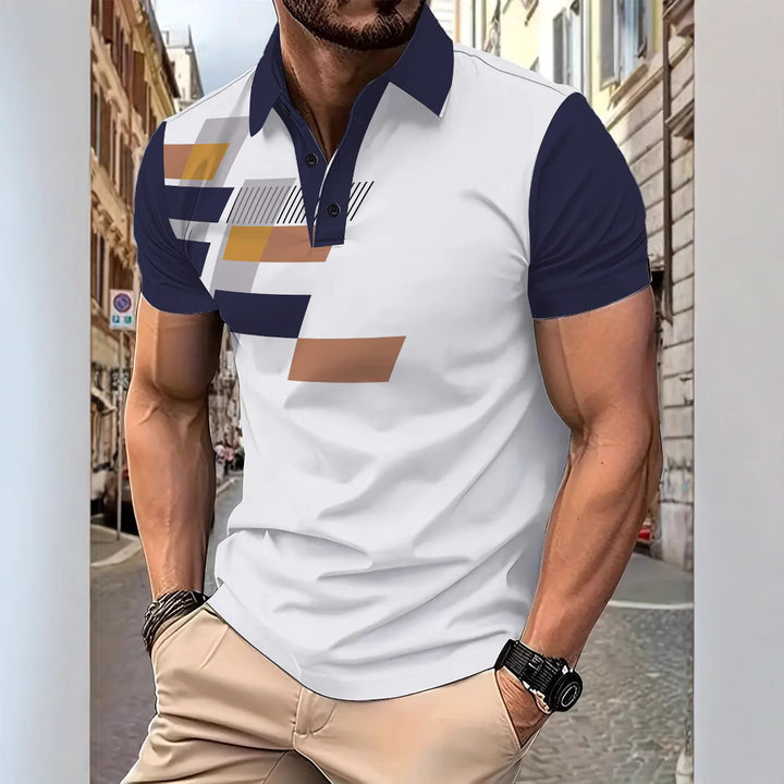 Herren Poloshirt mit modischem Grafikdesign Echoarchiv
