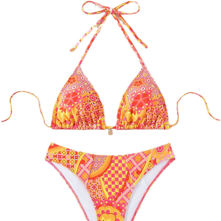 Damen Triangel-Bikini mit einzigartigem Mosaik-Muster und verstellbaren Bindebändern Echo Archiv