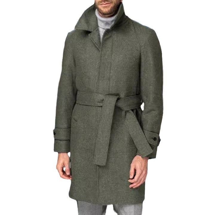 Herren eleganter Trenchcoat mit taillierbarem Gürtel und hochwertigem Innenfutter Echoarchiv