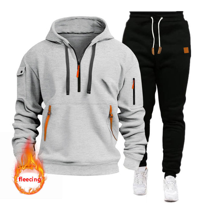 Herren Sportliches Hoodie-Set mit funktionalen Taschen und atmungsaktiven Eigenschaften Echoarchiv