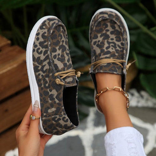 Damen Modische Loafers mit Leo-Muster Echo Archiv