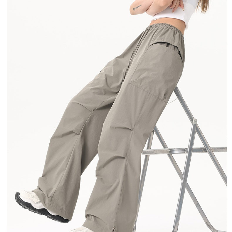 Damen Wide‑Leg Cargo‑Hose mit elastischem Bund & Utility‑Taschen Echoarchiv