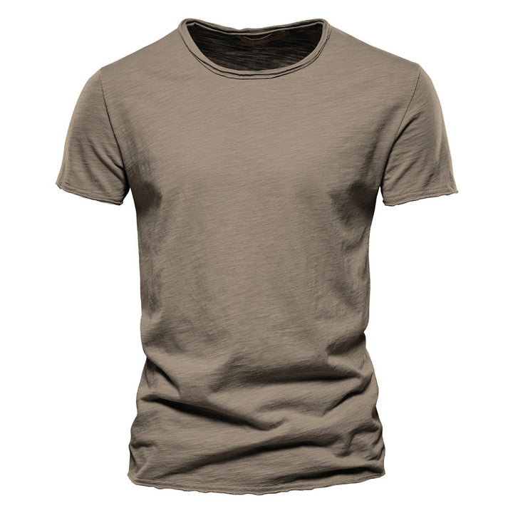 Herren nan leichtes Baumwolljersey Kurzarmshirt mit V-Ausschnitt und schmaler Passform Echo Archiv