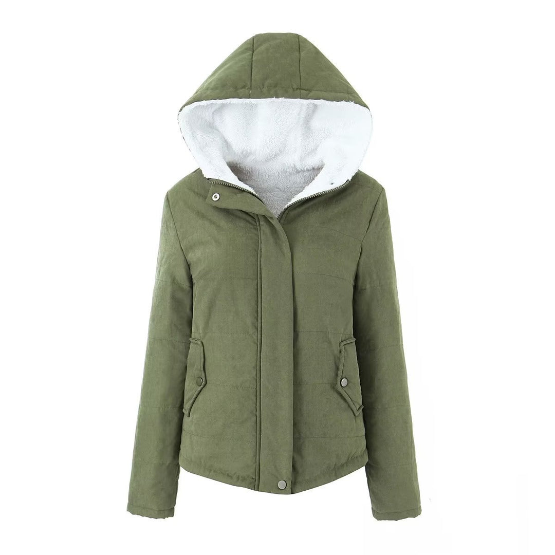 Damen nan gesteppte Kapuzenjacke mit Teddyfutter, verdeckter Druckknopfleiste und aufgesetzten Taschen Echo Archiv