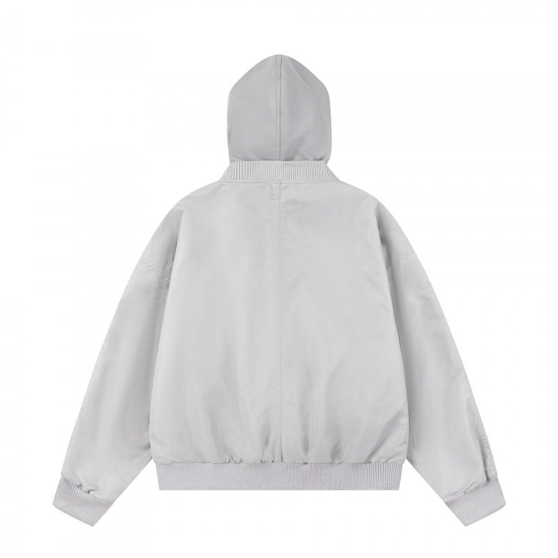 Unisex Oversize Kapuzen-Blousonjacke mit Rippbündchen und Pattentaschen Echo Archiv
