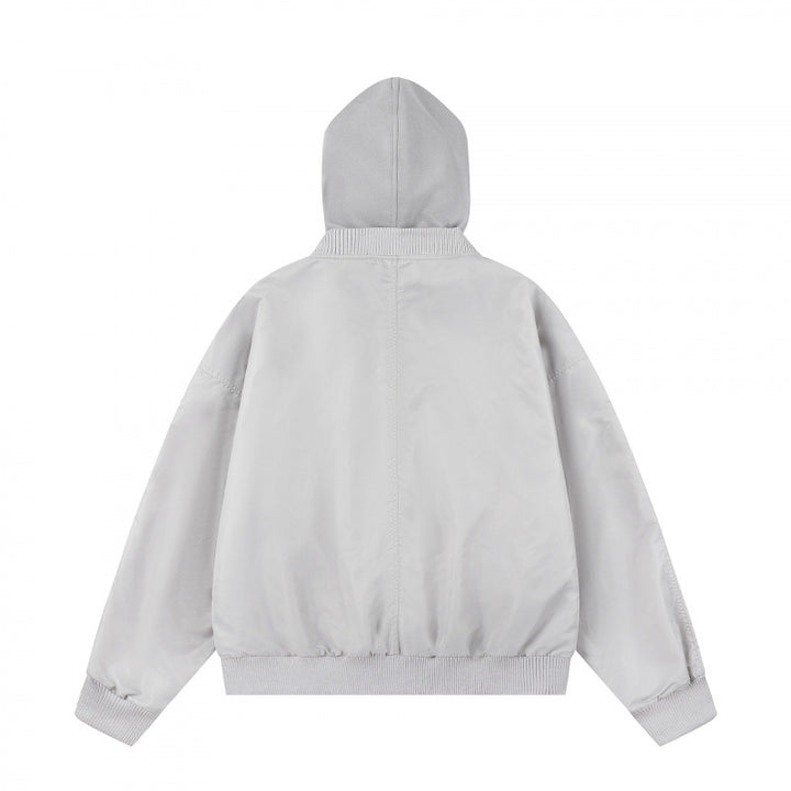 Unisex Oversize Kapuzen-Blousonjacke mit Rippbündchen und Pattentaschen Echo Archiv