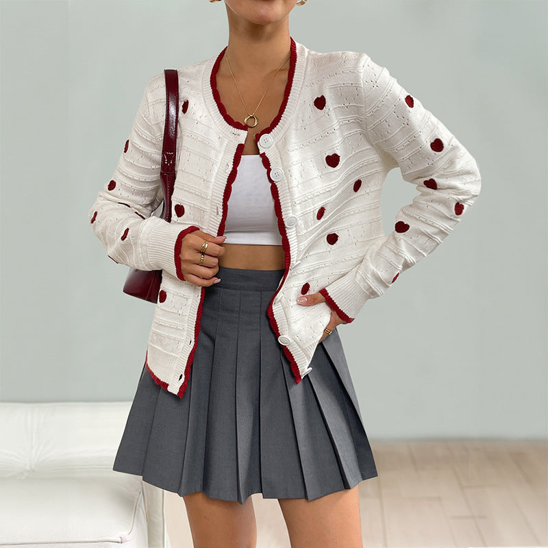 Damen Verspielter Strickcardigan mit Herzmuster Echo Archiv