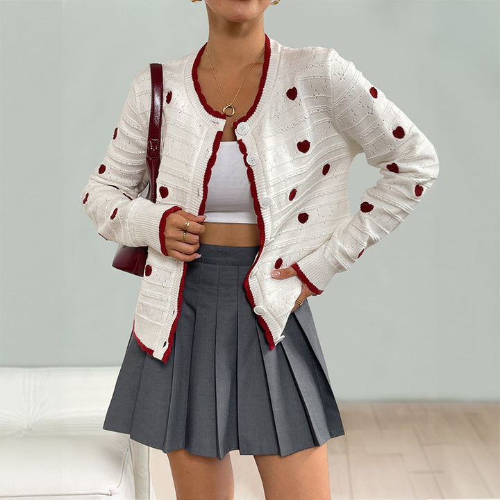 Damen Verspielter Strickcardigan mit Herzmuster Echo Archiv