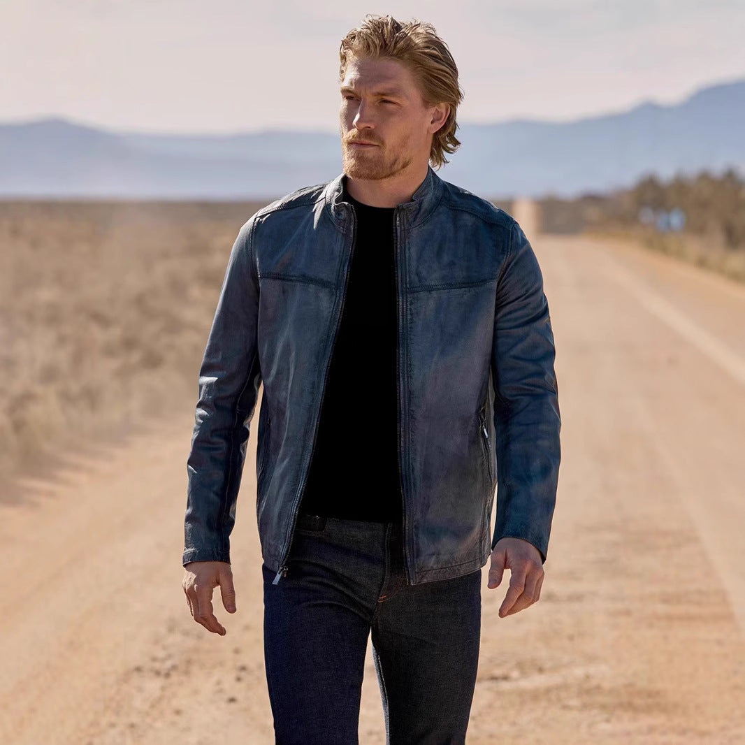 Herren Lederjacke im klassischem Design mit praktischen Taschen Echoarchiv