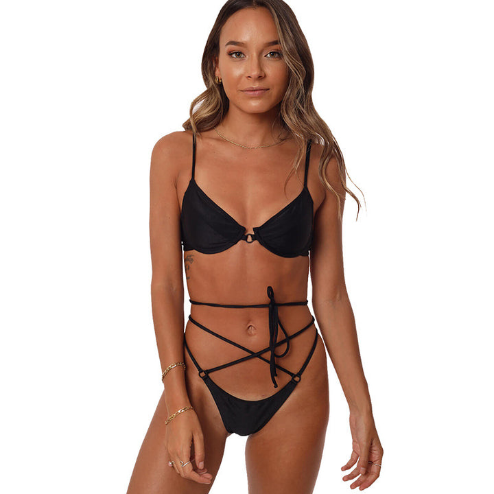 Damen Floral gemusterter Triangel-Bikini mit innovativem Bindesystem Echo Archiv