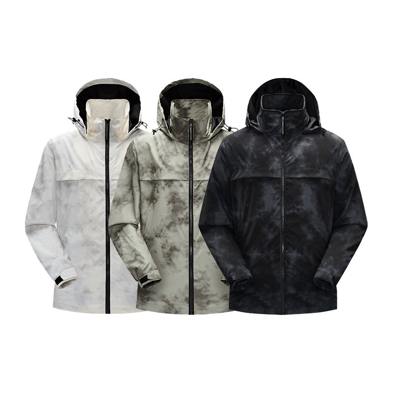 Herren Leichte wasserfeste Outdoorjacke mit verstellbarer Kapuze, getapten Nähten und Frontreißverschluss Echo Archiv