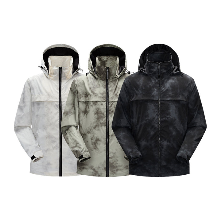 Herren Leichte wasserfeste Outdoorjacke mit verstellbarer Kapuze, getapten Nähten und Frontreißverschluss Echo Archiv