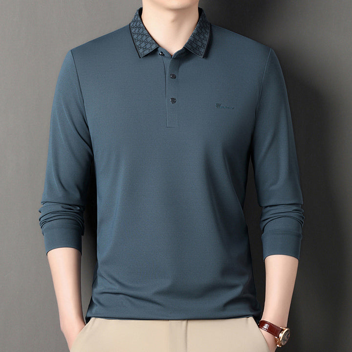 Herren Langarm Poloshirt mit strukturiertem Kragen und funktionalem Design Echoarchiv