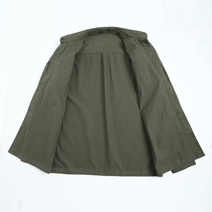 Herren lässige Utility-Jacke mit praktischen Taschen und elastischen Bündchen Echoarchiv