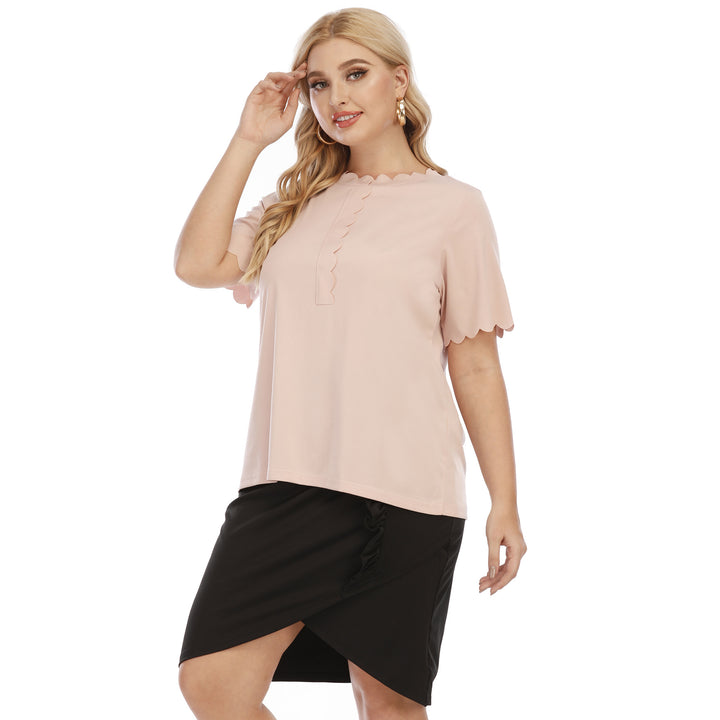 Damen elegantes Oberteil mit wellenförmigem Ausschnitt Echo Archiv