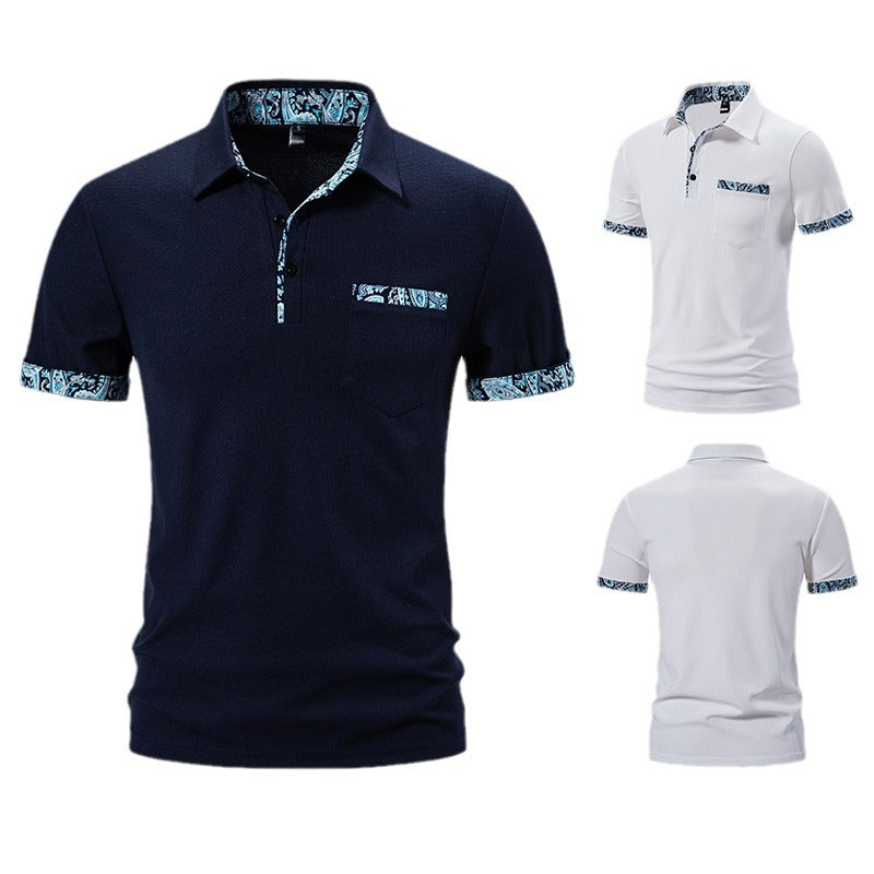 Herren Polohemd mit einzigartigem Kragen-Design und praktischer Brusttasche Echoarchiv