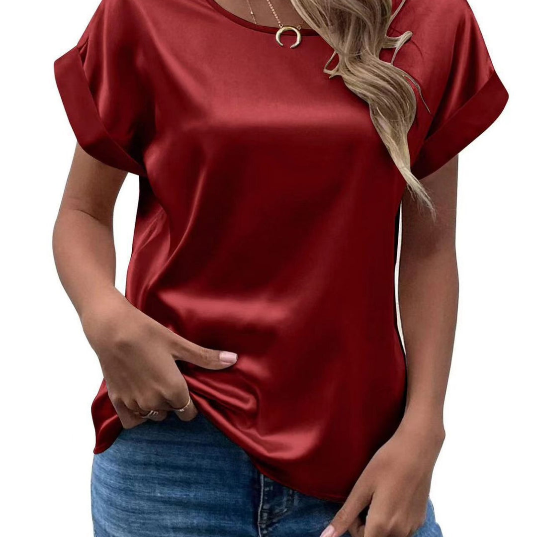 Damen Satin T-Shirt mit elegante Details Echo Archiv
