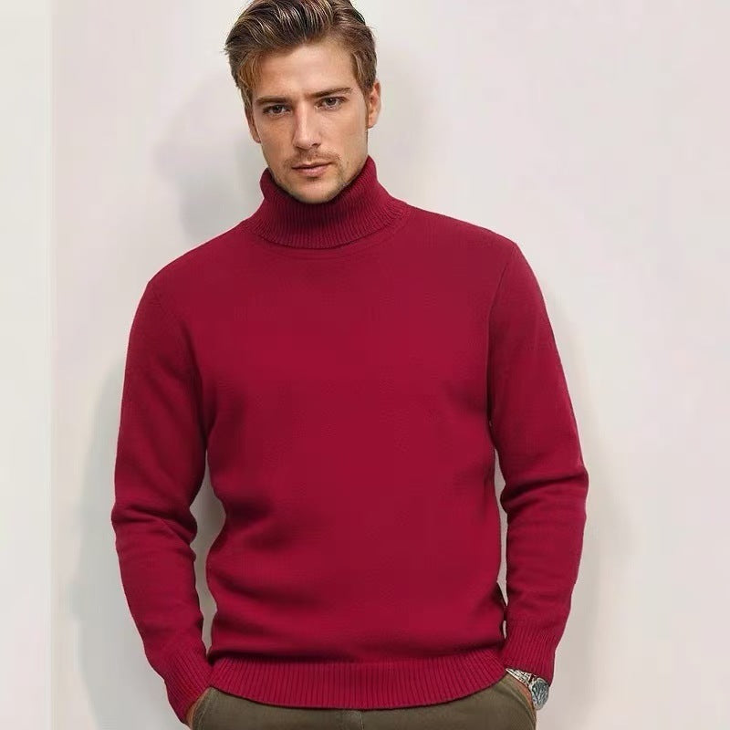 Herren nan feinstrick Rollkragenpullover mit schmaler Silhouette und gerippten Bündchen Echo Archiv