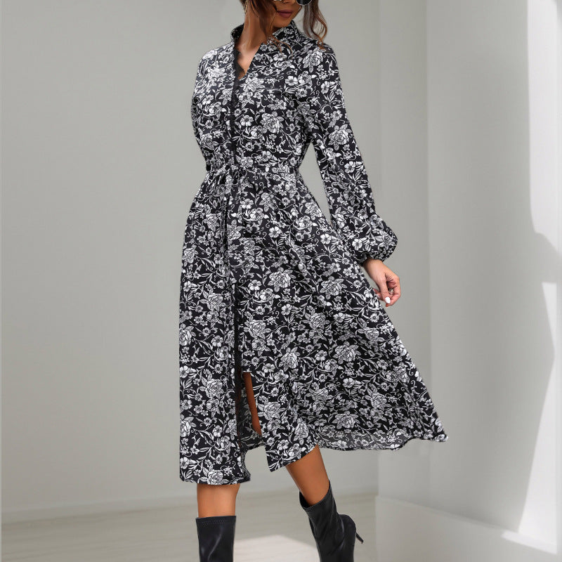 Damen Langes Hemdblusenkleid mit floralem Muster Echo Archiv
