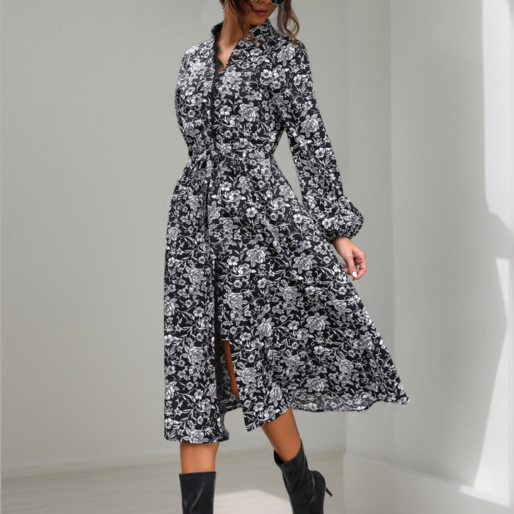 Damen Langes Hemdblusenkleid mit floralem Muster Echo Archiv