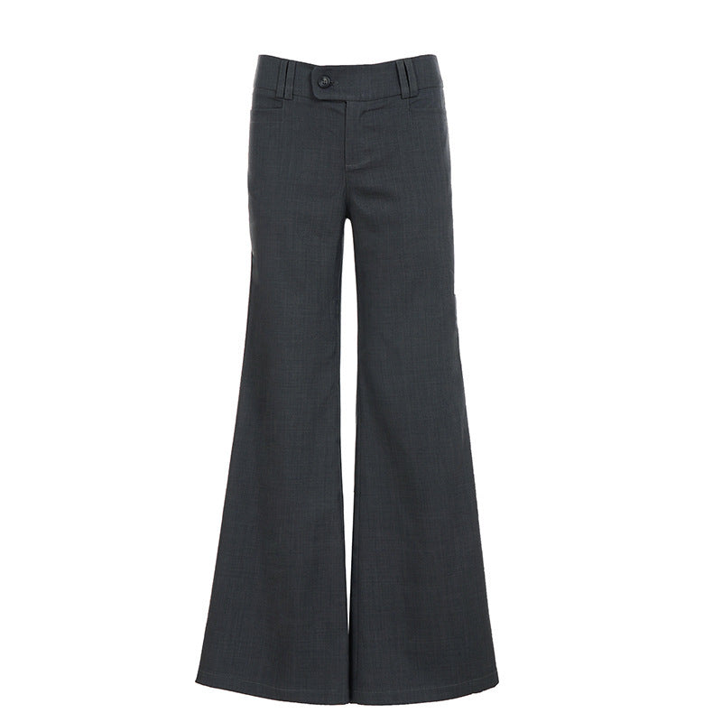 Damen Hochtaillierte Schlaghose aus Wollmix mit weitem Bein – Avélisse
