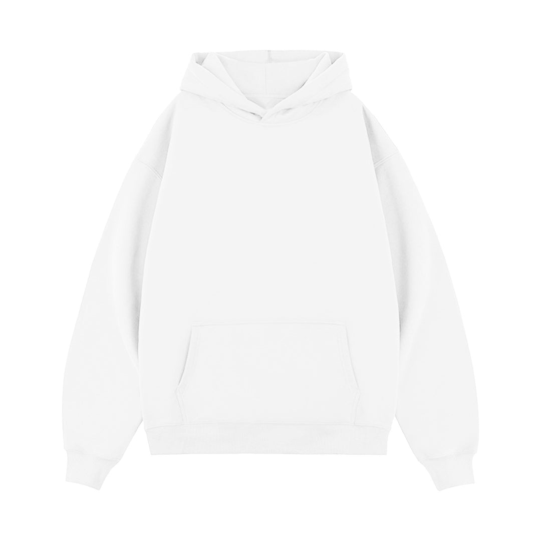 Unisex minimalistischer Oversize-Kapuzenpullover mit gedoppelter Kapuze, tiefer Schulter und breitem Rippbund Echo Archiv