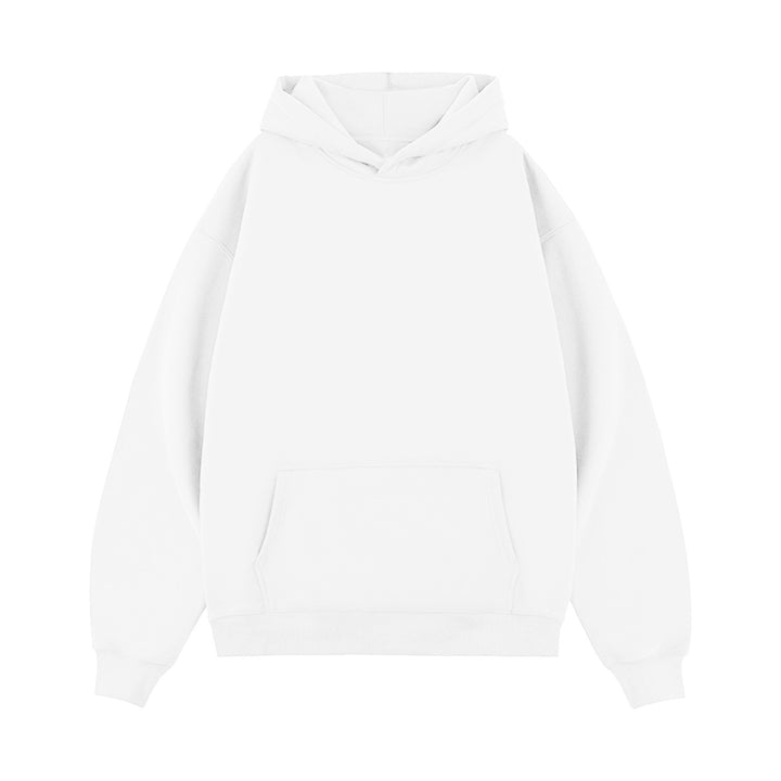 Unisex minimalistischer Oversize-Kapuzenpullover mit gedoppelter Kapuze, tiefer Schulter und breitem Rippbund Echo Archiv