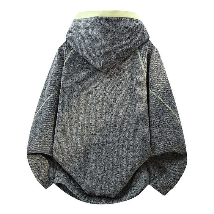 Damen Oversize-Struktur-Kapuzenjacke mit Kontrastfutter, durchgehendem Reißverschluss & Eingrifftaschen Echoarchiv