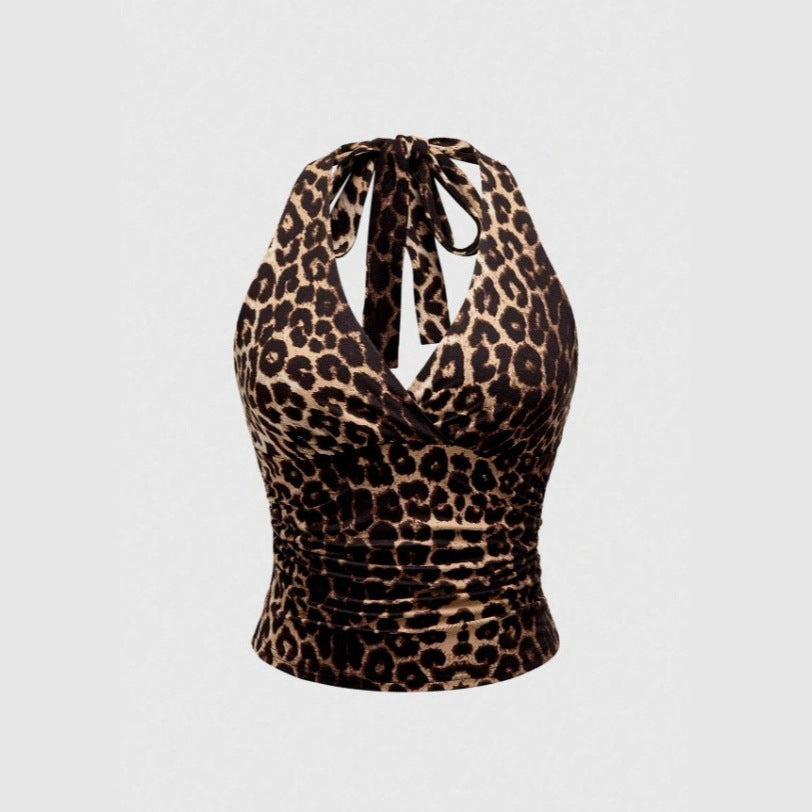 Damen Cut-Out Top mit Leo-Muster Echo Archiv