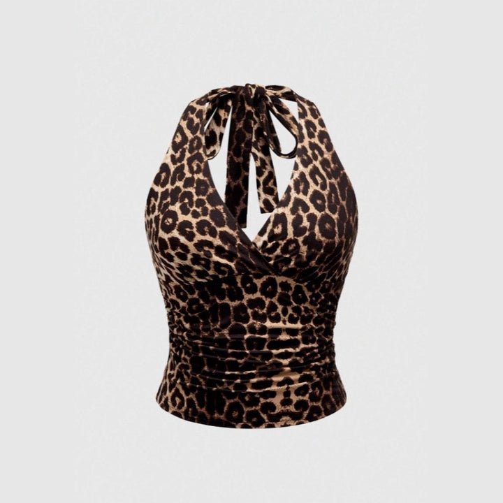Damen Cut-Out Top mit Leo-Muster Echo Archiv