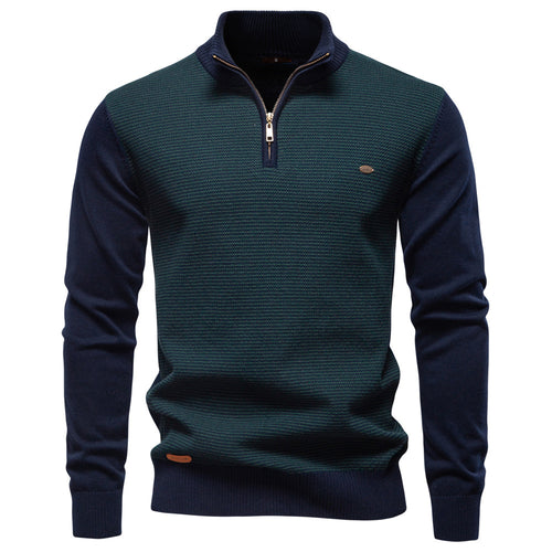 Herren Stehkragenpullover mit strukturiertem Muster Echoarchiv