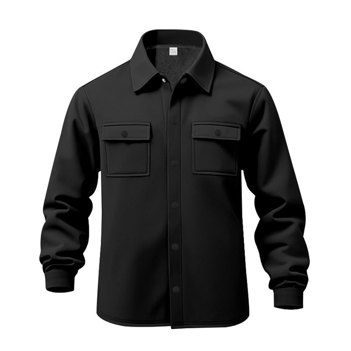 Herren nan gefütterte Hemdjacke mit Fleecefutter, aufgesetzten Brustklappen und Druckknopfleiste Echo Archiv