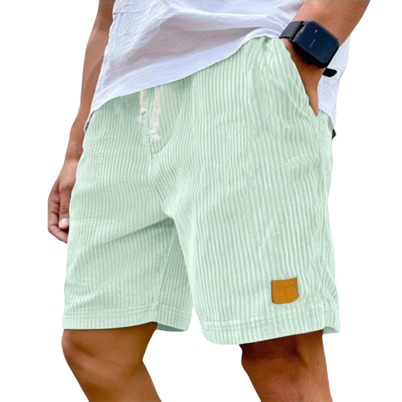 Herren nan Feincord-Shorts mit elastischem Tunnelzugbund, Kordelzug und tiefen Eingrifftaschen Echo Archiv