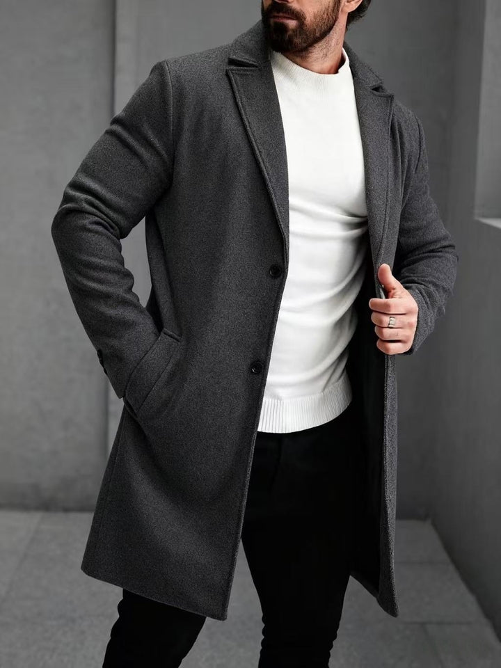 Herren eleganter Wollmantel mit schmaler Silhouette Echoarchiv