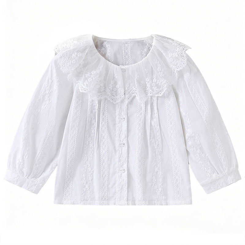 Mädchen Bluse mit romantischem Spitzenkragen und filigranem Design Echo Archiv