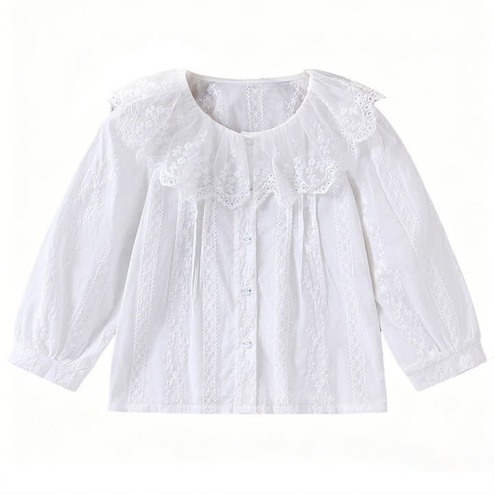 Mädchen Bluse mit romantischem Spitzenkragen und filigranem Design Echo Archiv