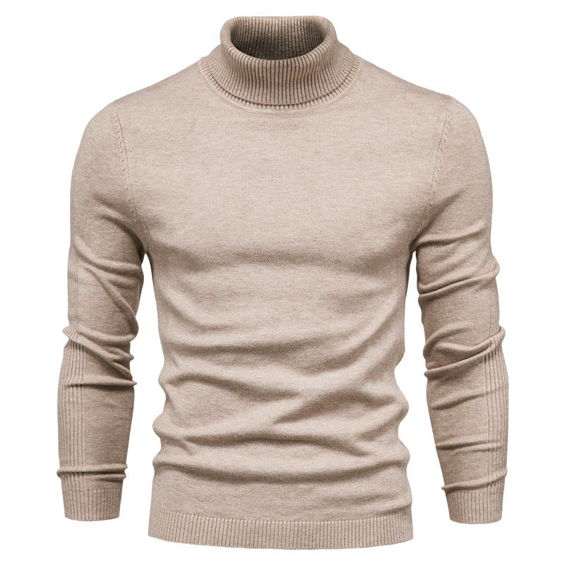 Herren Strickpullover mit hohem Kragen und feinem Rippmuster Echoarchiv