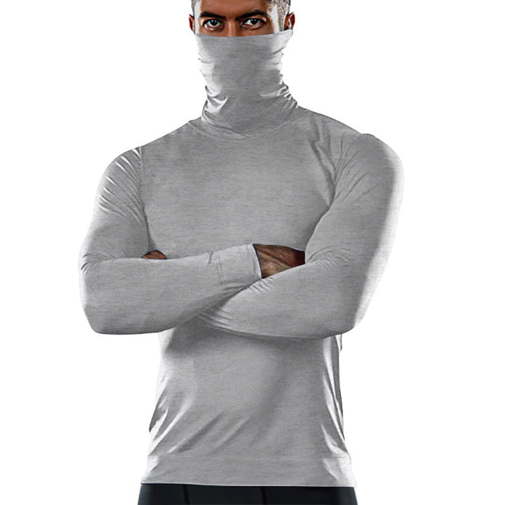 Herren funktionales Langarmshirt mit hochschließendem Kragen Echoarchiv