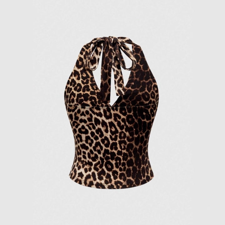 Damen Cut-Out Top mit Leo-Muster Echo Archiv