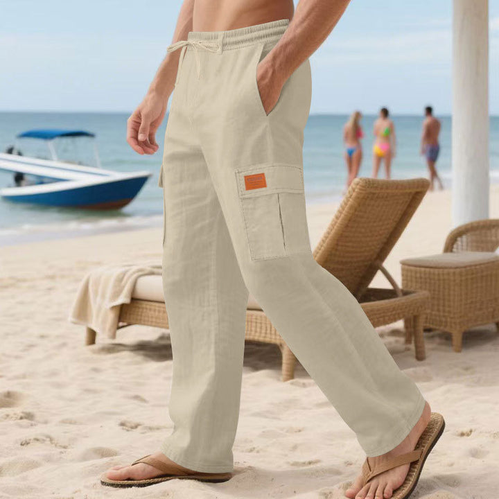Herren nan maritime Strand-Cargohose im Relaxschnitt mit elastischem Tunnelzugbund Echo Archiv