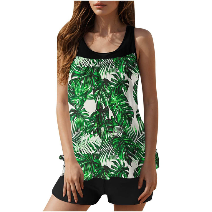 Damen Badeset mit modischem Blätterdesign und bequemen Shorts Echo Archiv