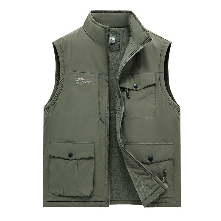 Herren Gefütterte Utility-Weste mit Teddyfutter und Multifachtaschen Echo Archiv