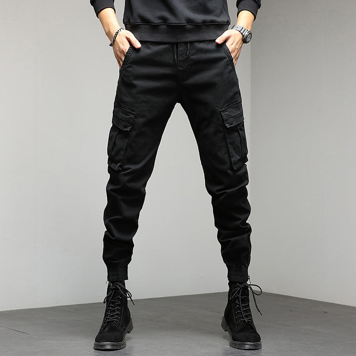 Herren Tapered Utility-Cargo-Jogger mit Tunnelzugbund, verstärkten Kniepartien & Mehrfach-Taschen Echoarchiv