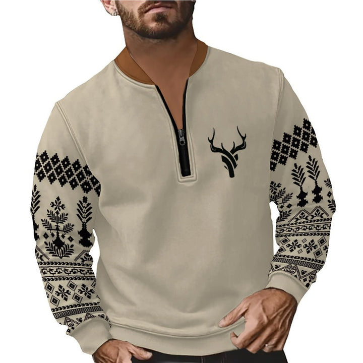 Herren Sweatshirt mit modischem Reißverschluss Echoarchiv