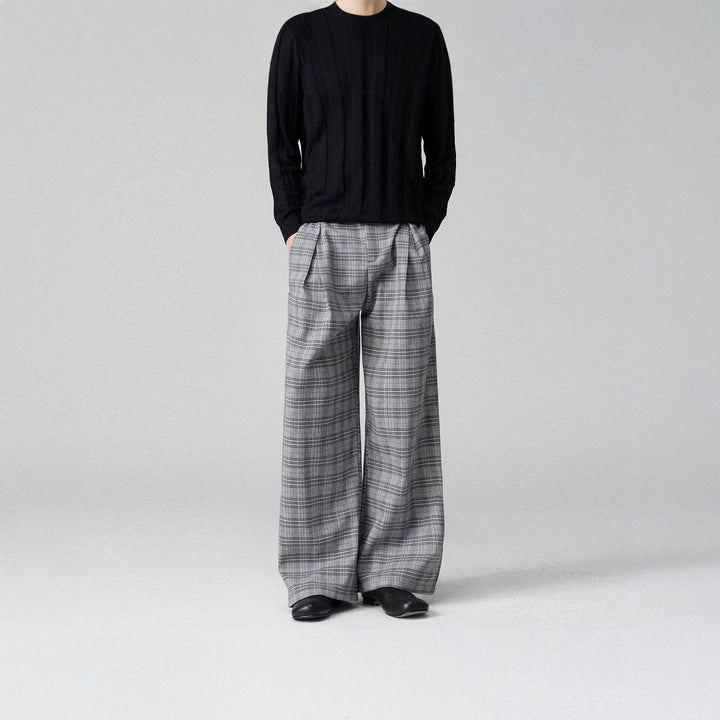 Herren Weitgeschnittene Karottenhose mit Karo-Muster Echoarchiv