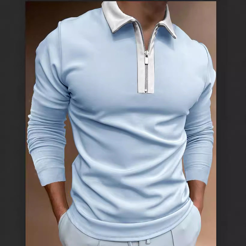 Herren Sweatshirt mit modernem Stehkragen und funktionalem Reißverschluss Echoarchiv
